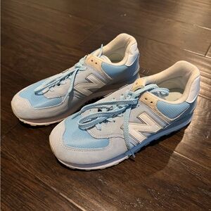 New Balance Sky Blue and White Athletic Shoes